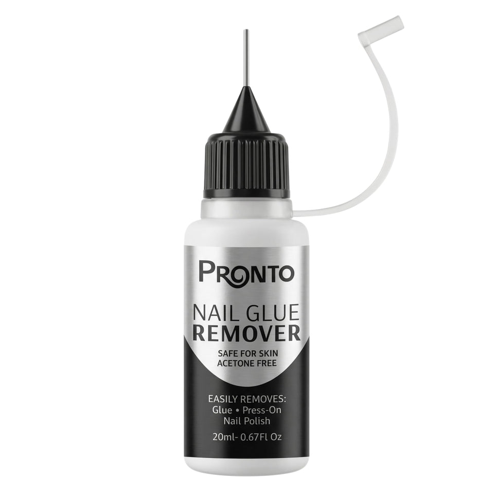 Pronto bottle front packaging showing 20 mL and benefits, gentle removal