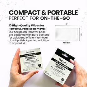 Close-up texture of Pronto acetone wipe saturated for efficient polish breakdown and precise use