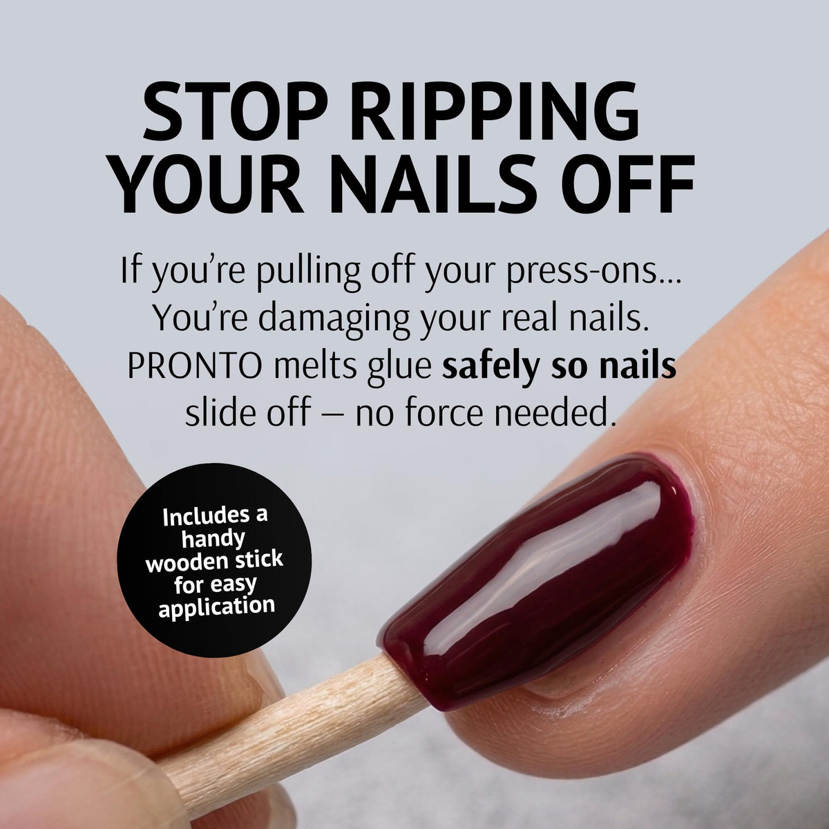 Pronto precision applicator tip close-up for accurate glue removal