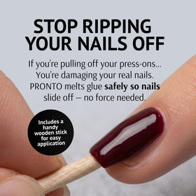 Pronto precision applicator tip close-up for accurate glue removal