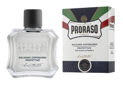 Proraso after shave balm front view showing packaging and size benefits