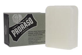 Proraso alum block front view showing compact solid bar and clean finish