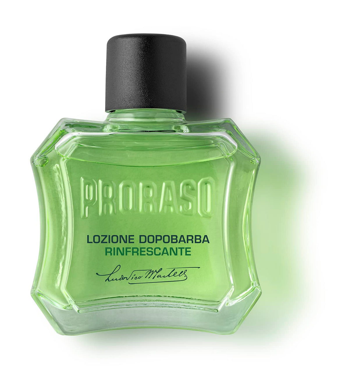 Proraso bottle close-up of lotion texture, highlights fast-absorbing feel