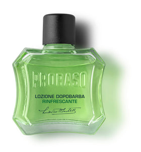 Proraso bottle close-up of lotion texture, highlights fast-absorbing feel