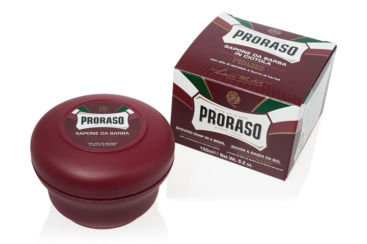 Proraso bowl front packaging showing brand and shaving soap for easy identification and premium look