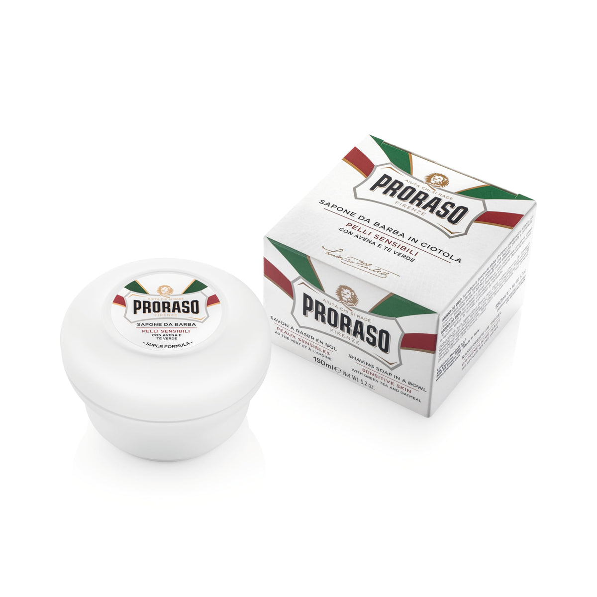 Proraso bowl front packaging showing brand and sensitive formula benefit