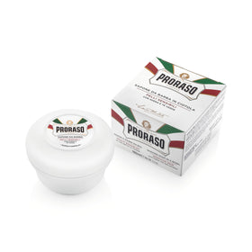 Proraso bowl front packaging showing brand and sensitive formula benefit
