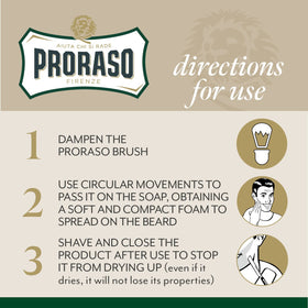 Proraso shaving brush loading soap in bowl demonstrating easy lathering benefit