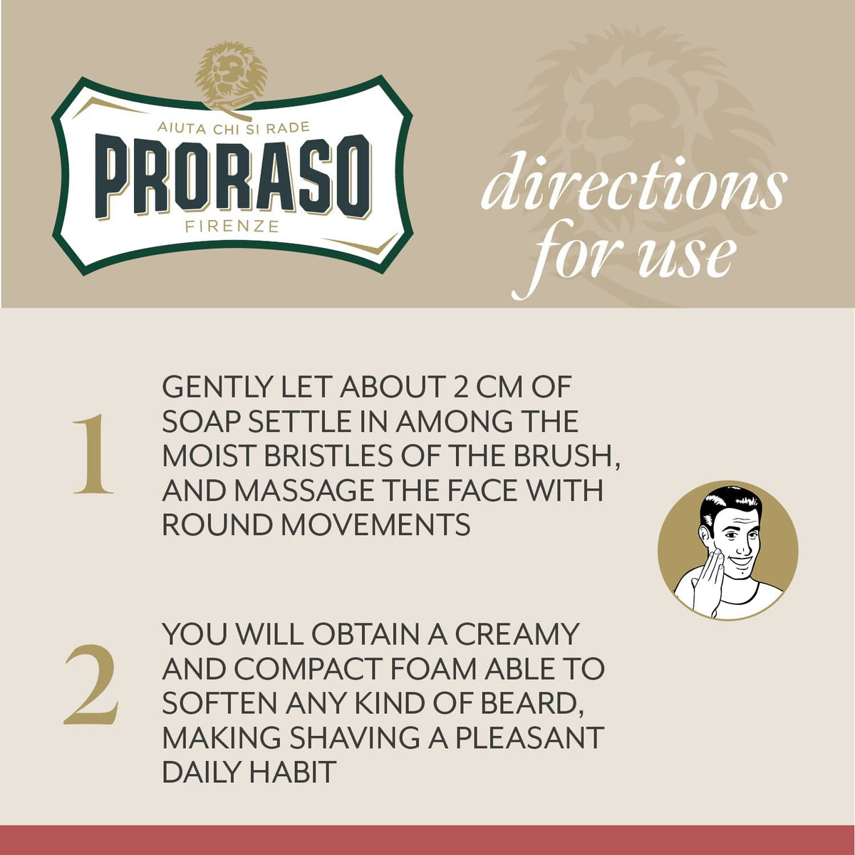 Proraso being lathered with a brush demonstrating dense protective foam