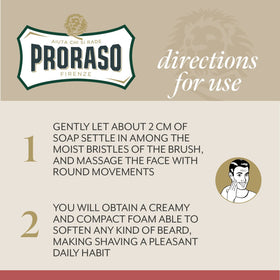 Proraso being lathered with a brush demonstrating dense protective foam