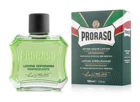 Proraso front label showing eucalyptus and menthol, instant cooling benefit