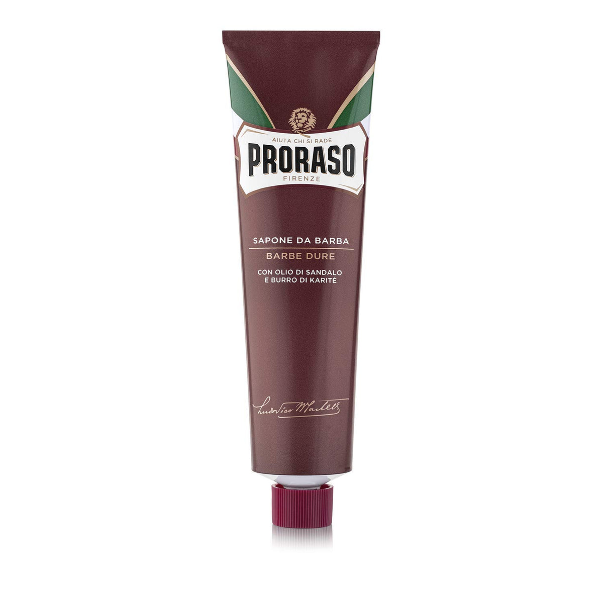 Proraso shaving cream texture close-up showing rich lather and moisturizing payoff