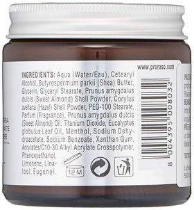 Proraso paste applied to a beard during massage demonstrating deep cleansing action
