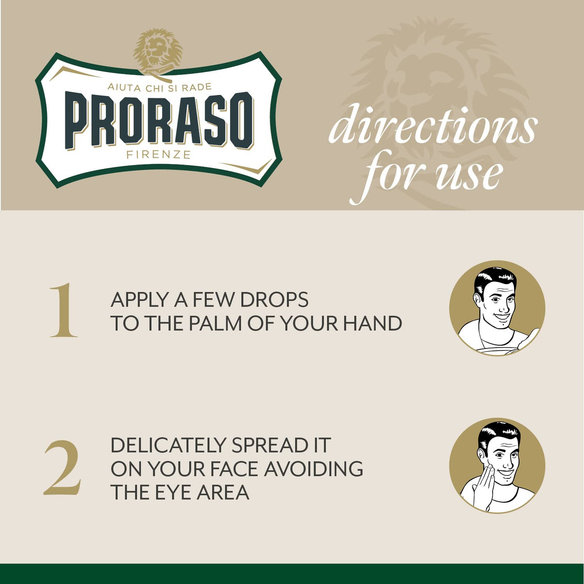 Proraso pouring a small amount into hand, demonstrates easy application