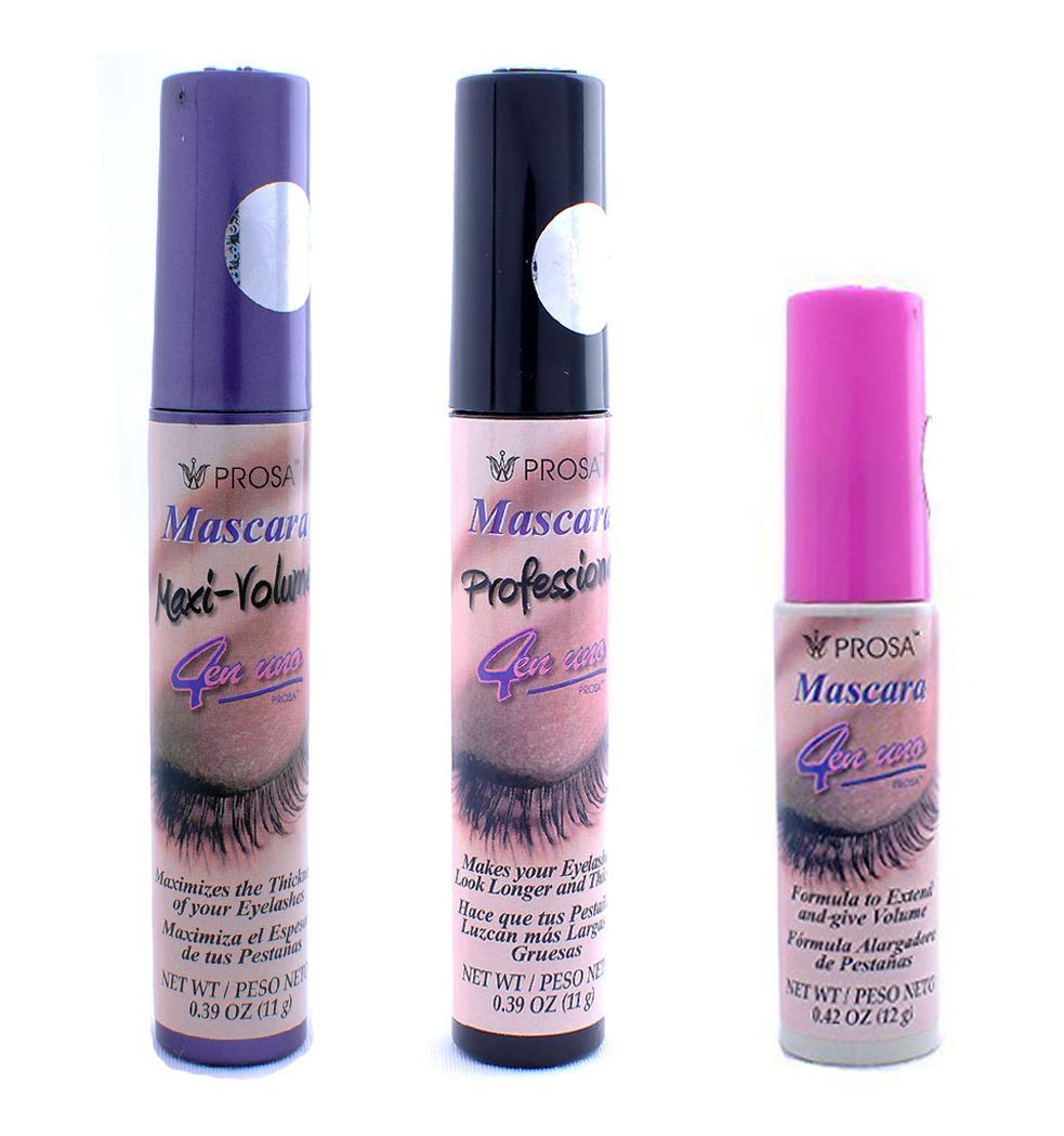 Prosa mascara front packaging showing wand and tube for dramatic volume