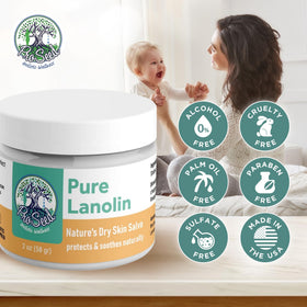 Applying ProSeed lanolin to a nursing mother's nipple for soothing comfort