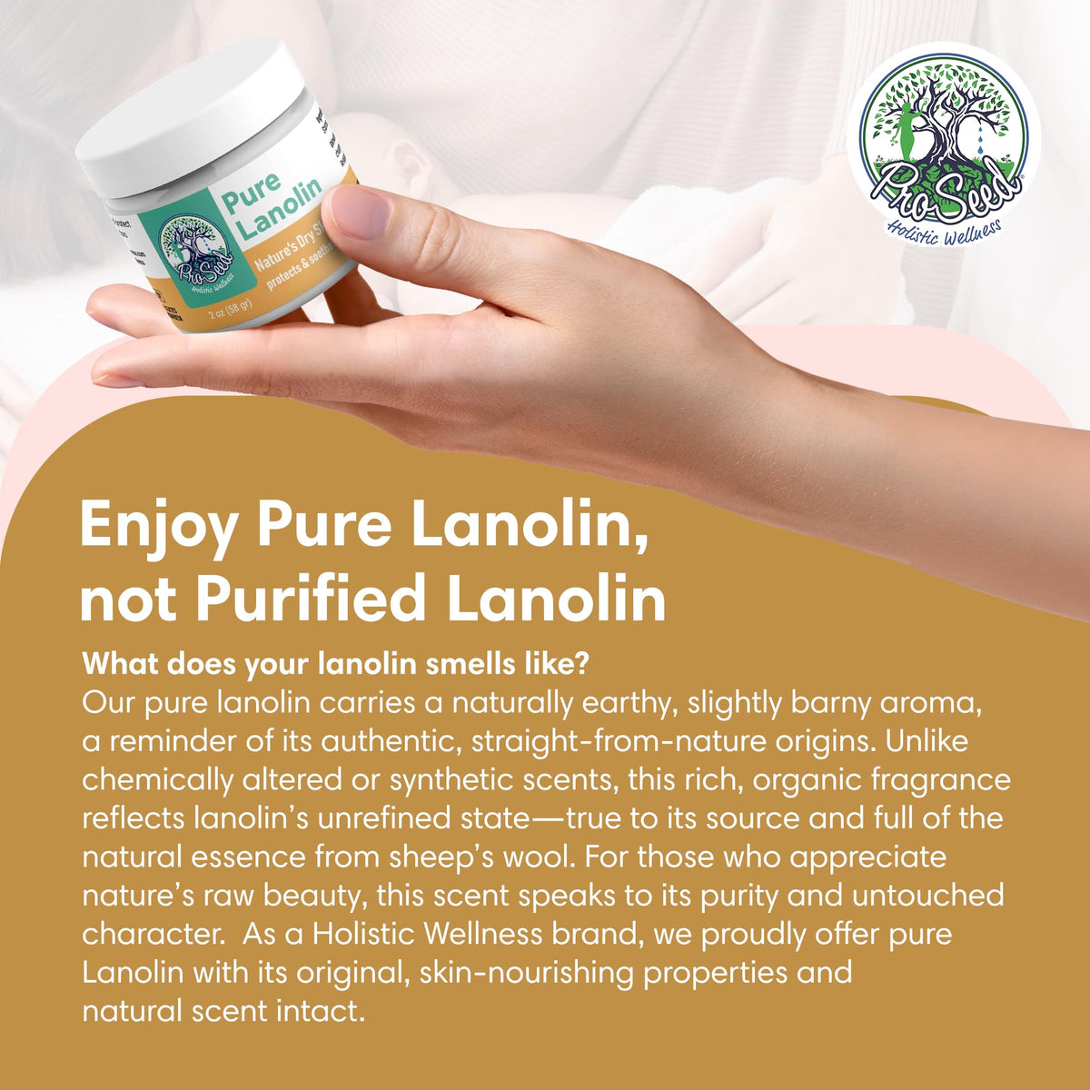 Applying ProSeed lanolin to a dog paw pad for gentle protective care