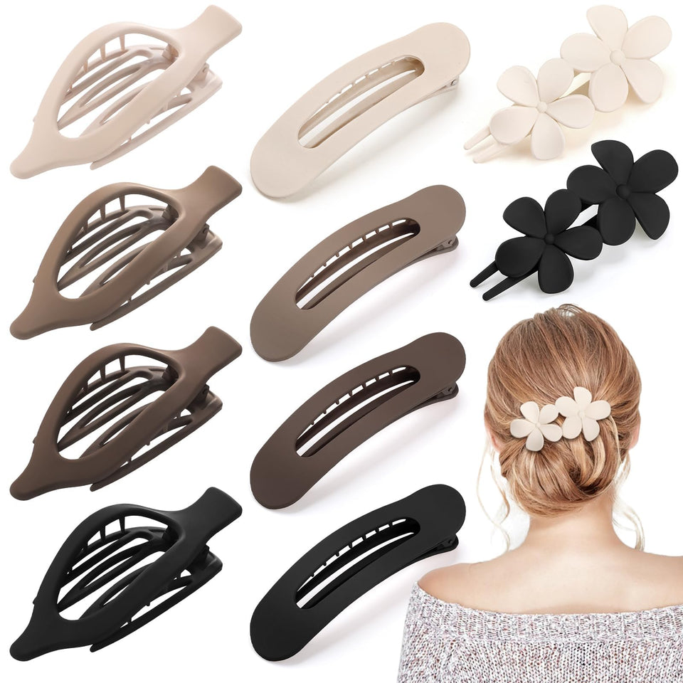ProSuites front pack showing all ten flat hair clips and color tones for quick selection