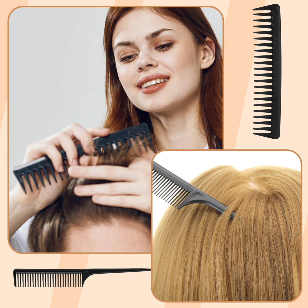 ProSuites oval comb teeth texture close-up for gentle detangling and finishing