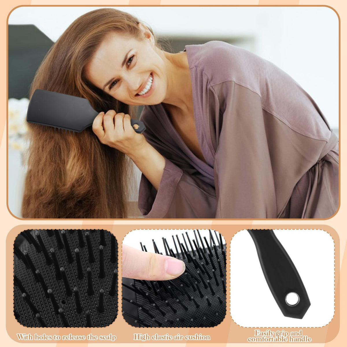 ProSuites paddle brush close-up showing bristles that smooth hair for shine