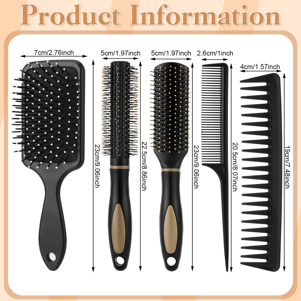 ProSuites rattail and straight combs laid out for precise parting and styling