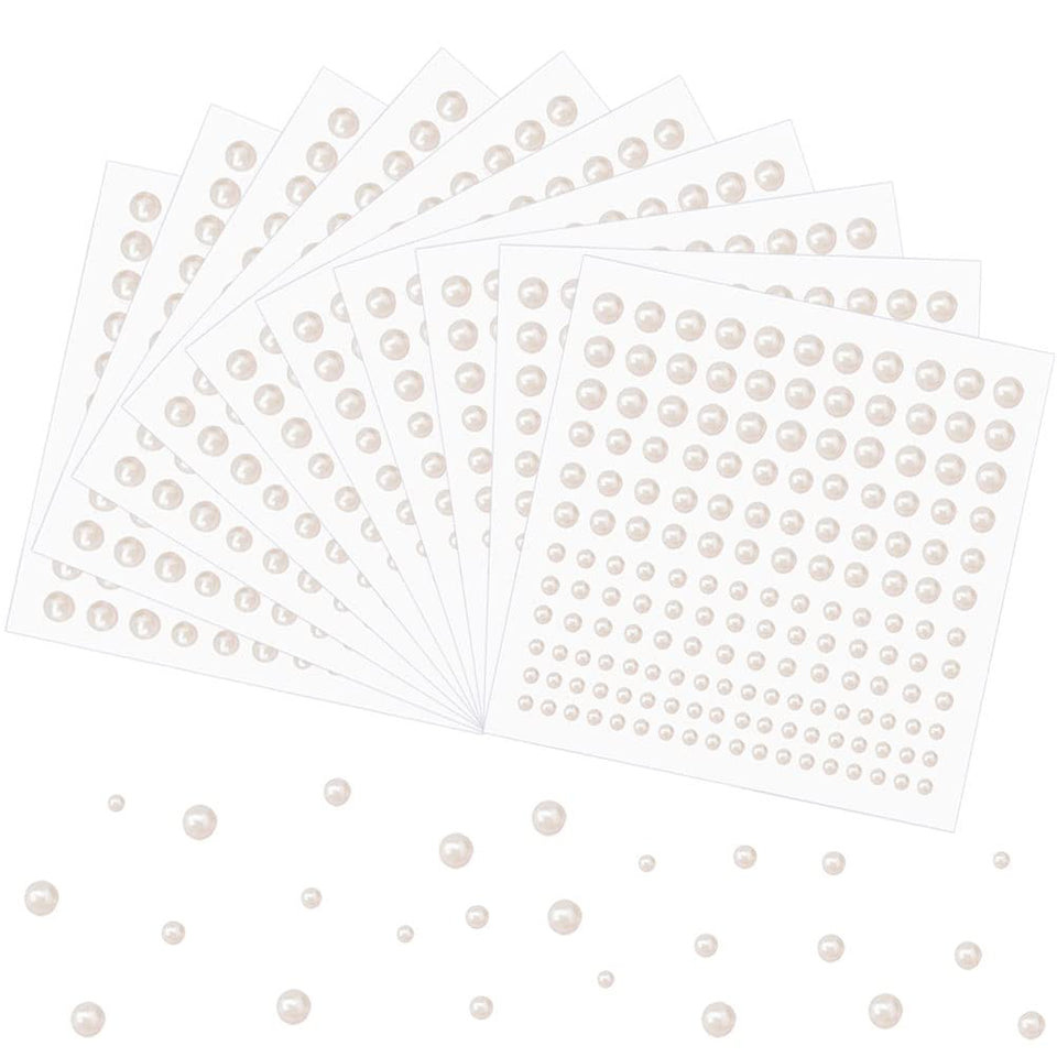 Prudiut sheet front view showing organized pearl stickers and sizes, easy selection