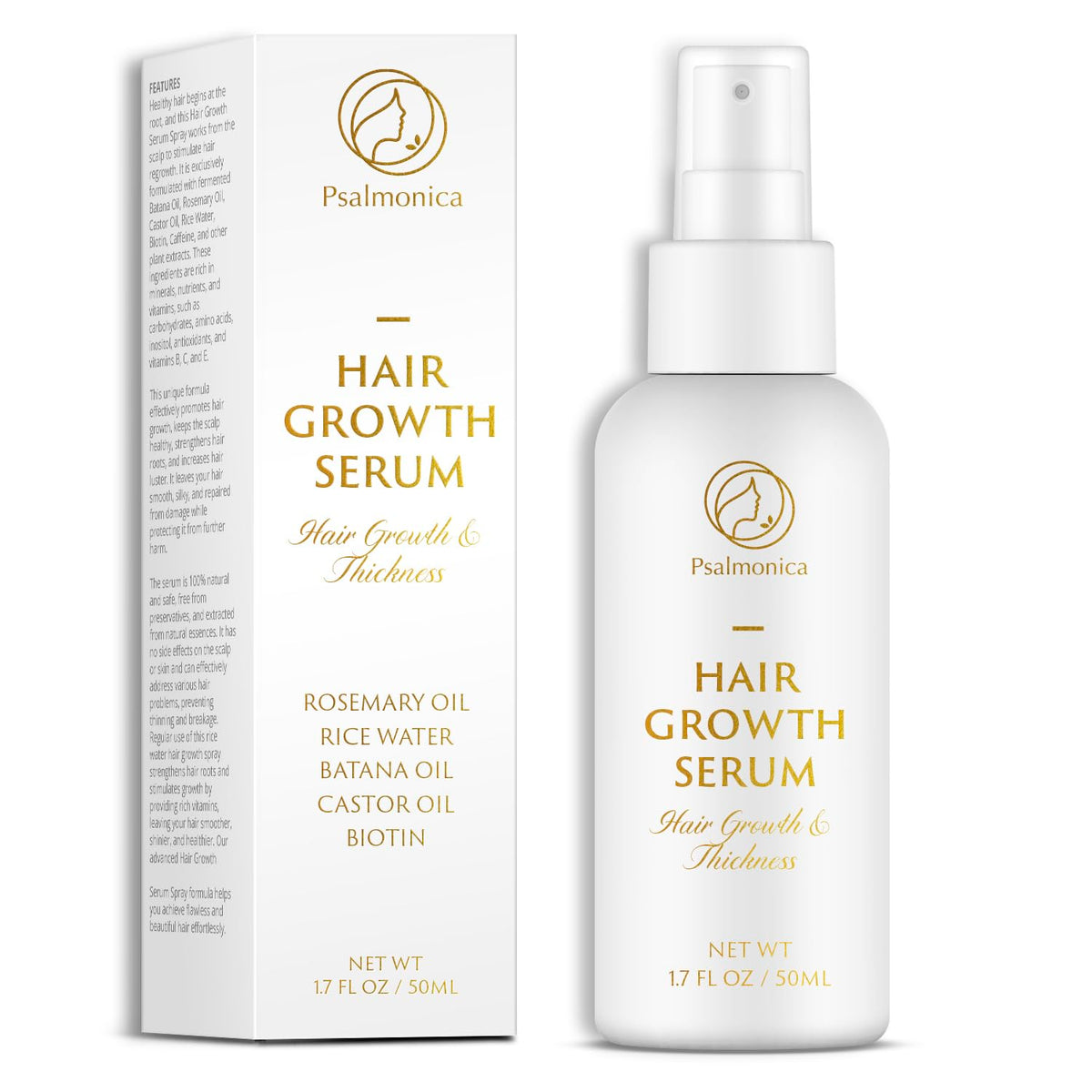 psalmonica front packaging showing bottle and label, clear view for brand recognition and benefit