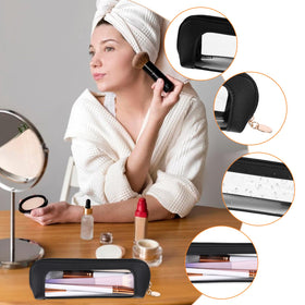 Psyqtsuary flat lay with travel essentials showing space-saving organization