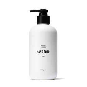 Public Goods hand soap front bottle showing clean design and benefits