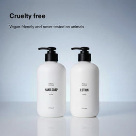 Public Goods lotion texture close-up demonstrating smooth, fast-absorbing consistency