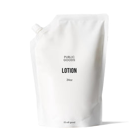 Public Goods front label showing product name and refill size, clear ingredient benefit