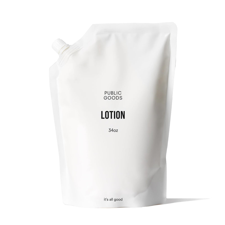 Public Goods front label showing product name and refill size, clear ingredient benefit