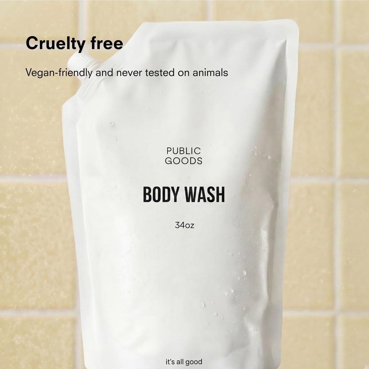 Public Goods foamy texture close-up demonstrating gentle lather and soft cleansing