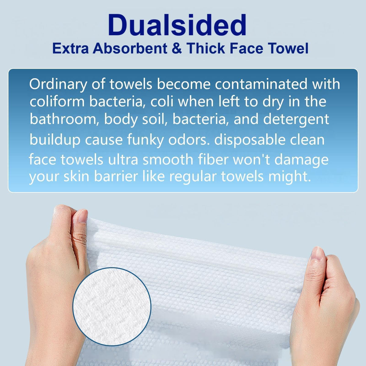 PUHPIG towel removing a sheet mask illustrating easy cleanup and comfort