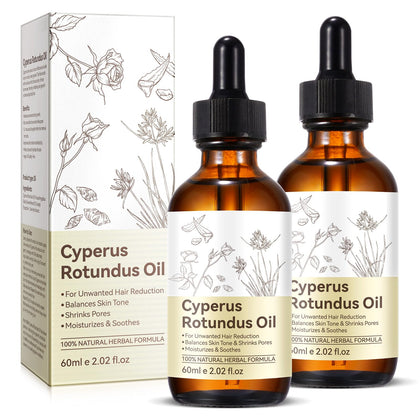 PULLING OIL front packaging showing two cyperus rotundus oil bottles for soothing skin