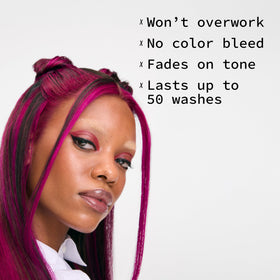Pulp Riot Cupid applied on light blonde strand for vivid mid-pink results