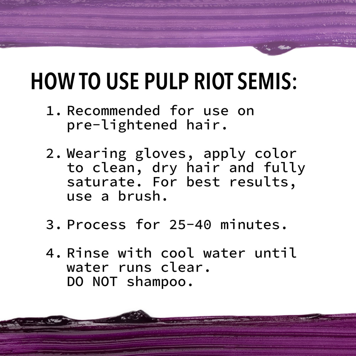 Finished salon look wearing Pulp Riot Dark Matter showing vibrant glossy violet-blue