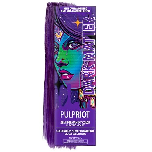 Pulp Riot tube front view showing vivid violet-blue color and packaging benefits