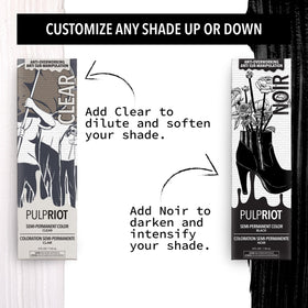 Pulp Riot Fireball mixed with clear on palette showing customizable pastel options