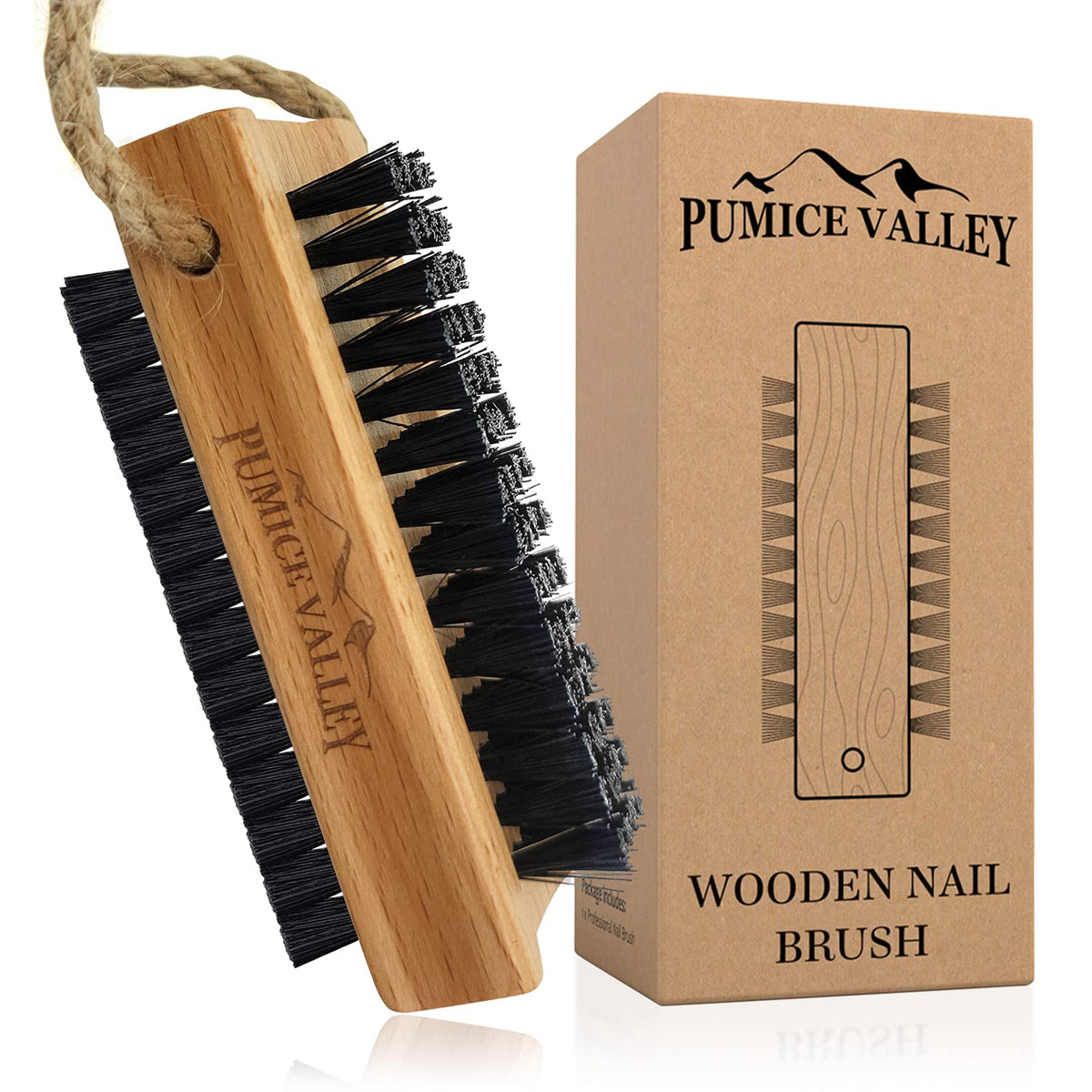 Pumice Valley front view beechwood brush showing durable grip and design benefit