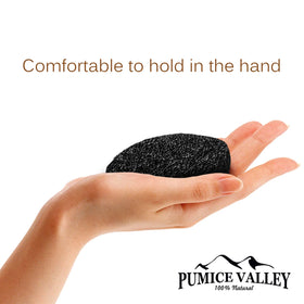 Pumice Valley on bathroom counter with towel indicating spa-like foot care