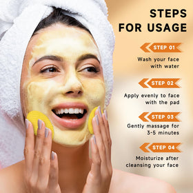Pumkot pad removing makeup from face, quick-clean convenience shown