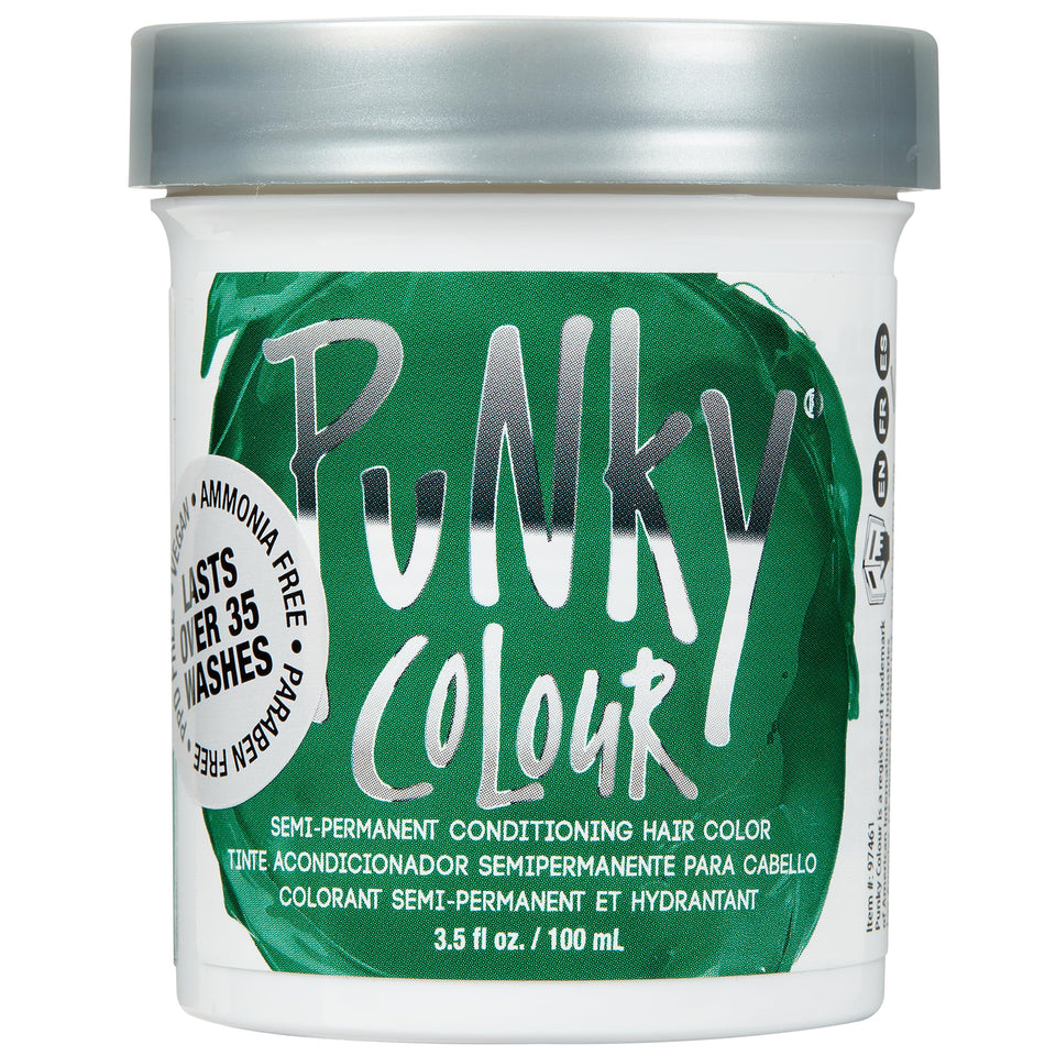 Punky alpine green front tube showing product and color benefits
