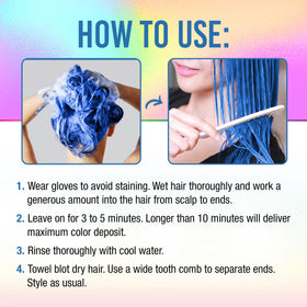 Punky Bluemania before and after hair comparison showing renewed blue vibrancy