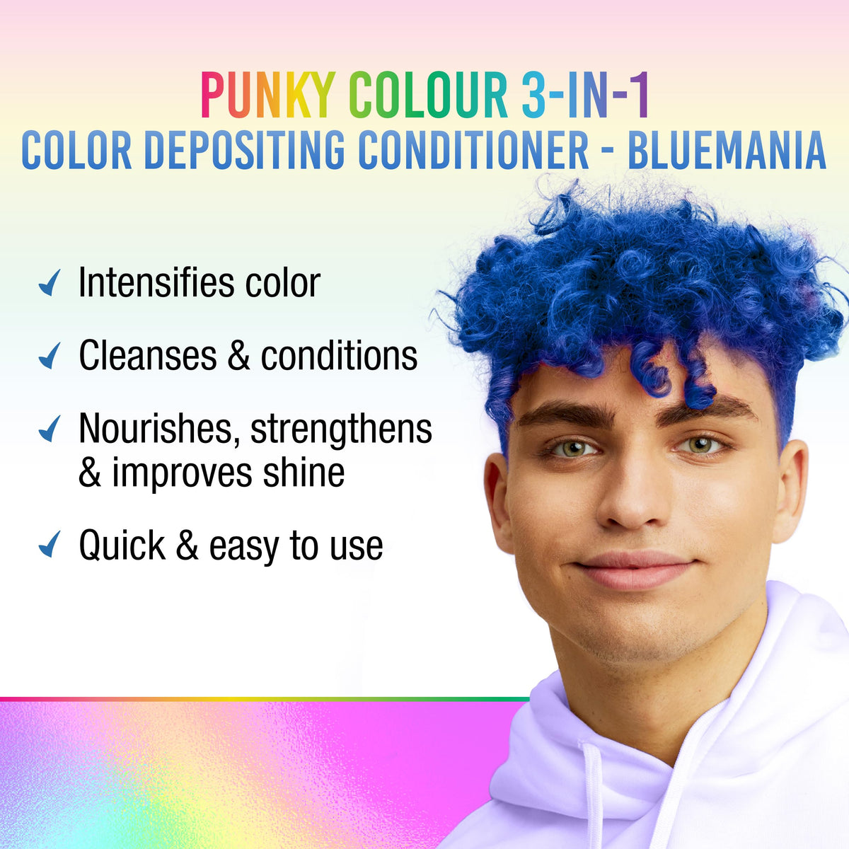 Punky Bluemania label close-up highlighting ingredients and usage clarity