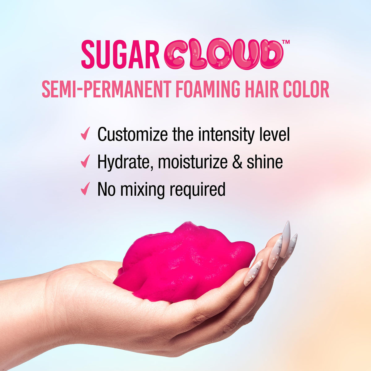 Punky Candyfloss texture mousse swatch highlighting airy foam consistency and quick coverage