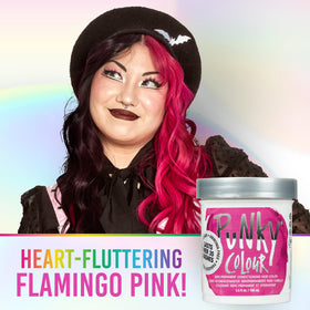 Punky Flamingo Pink creamy texture swatch showing vivid pigment payoff