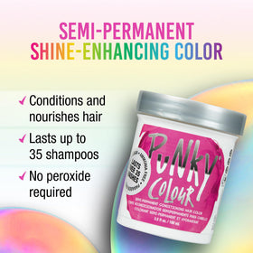 Punky Flamingo Pink tube close-up highlighting vegan conditioning formula