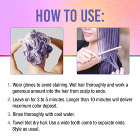 Punky Lavenderapturous before and after hair showing brighter, conditioned purple