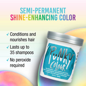 Punky turquoise creamy texture close-up demonstrating smooth conditioning